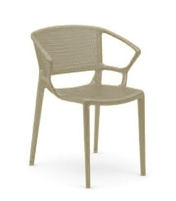 INFINITI set de 4 fauteuils perforé FIORELLINA (Sable - Polypropylène)