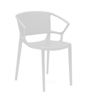 INFINITI set de 4 fauteuils FIORELLINA (Blanc - Polypropylène)
