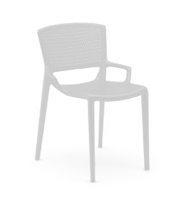 INFINITI set de 4 chaises perforé FIORELLINA (Blanc - Polypropylène)
