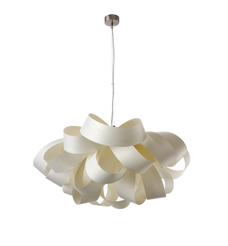 LZF LUZIFER lampe à suspension AGATHA SMALL (Bois Blanc Américain - Vernis à bois)