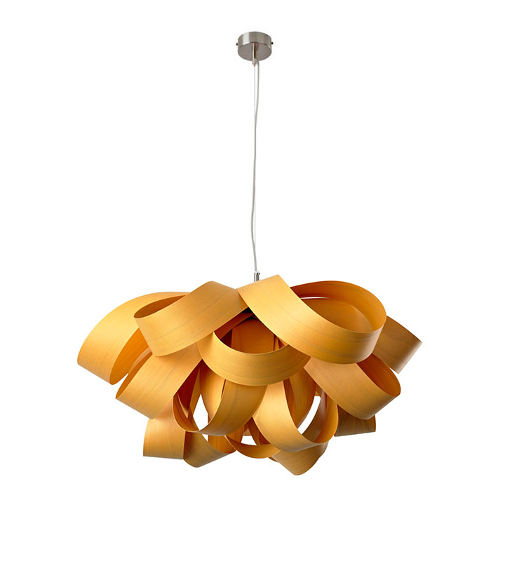LZF LUZIFER lampe à suspension AGATHA SMALL (Jaune - Vernis à bois)