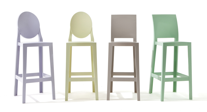 KARTELL set of 2 stools ONE MORE H 75 cm