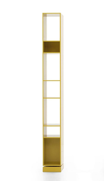 PORRO bibliothèque pivotant SIDEWALL (Jaune soufre - Bois laqué opaque)