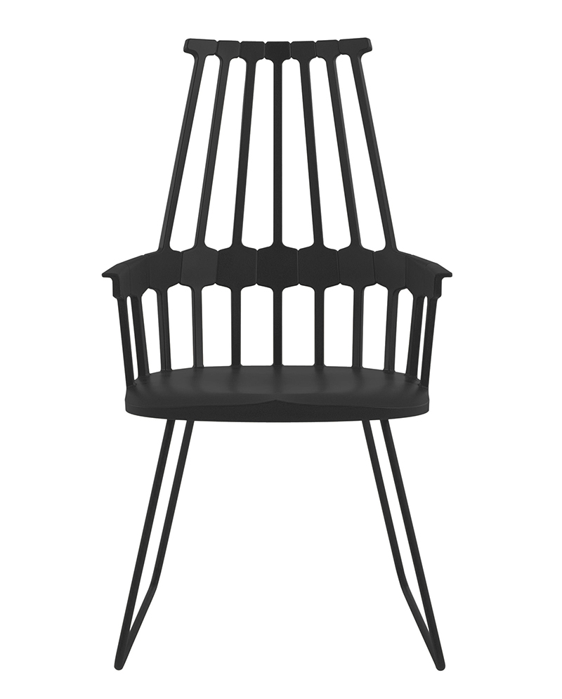 KARTELL fauteuil avec luge COMBACK (Noir - Technopolymère thermoplastique - Acier laqué)
