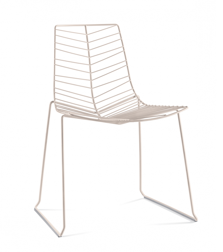ARPER set de 4 chaises avec luge LEAF 1801 (Blanc - Acier verni)