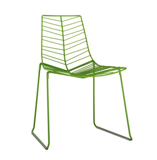 ARPER set de 4 chaises avec luge LEAF 1801 (Vert - Acier verni)