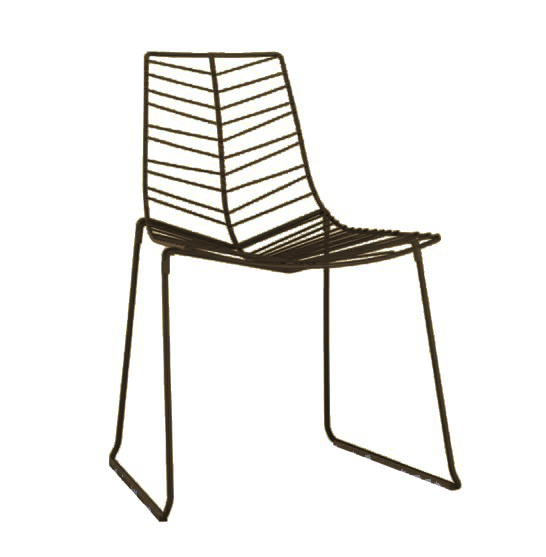 ARPER set de 4 chaises avec luge LEAF 1801 (Moka - Acier verni)