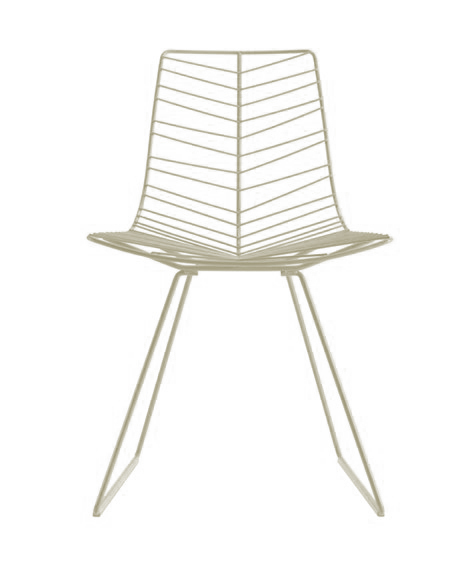 ARPER set de 4 chaises avec luge LEAF 1802 (Blanc - Acier verni)