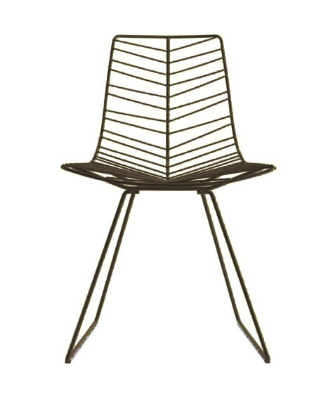 ARPER set de 4 chaises avec luge LEAF 1802 (Moka - Acier verni)