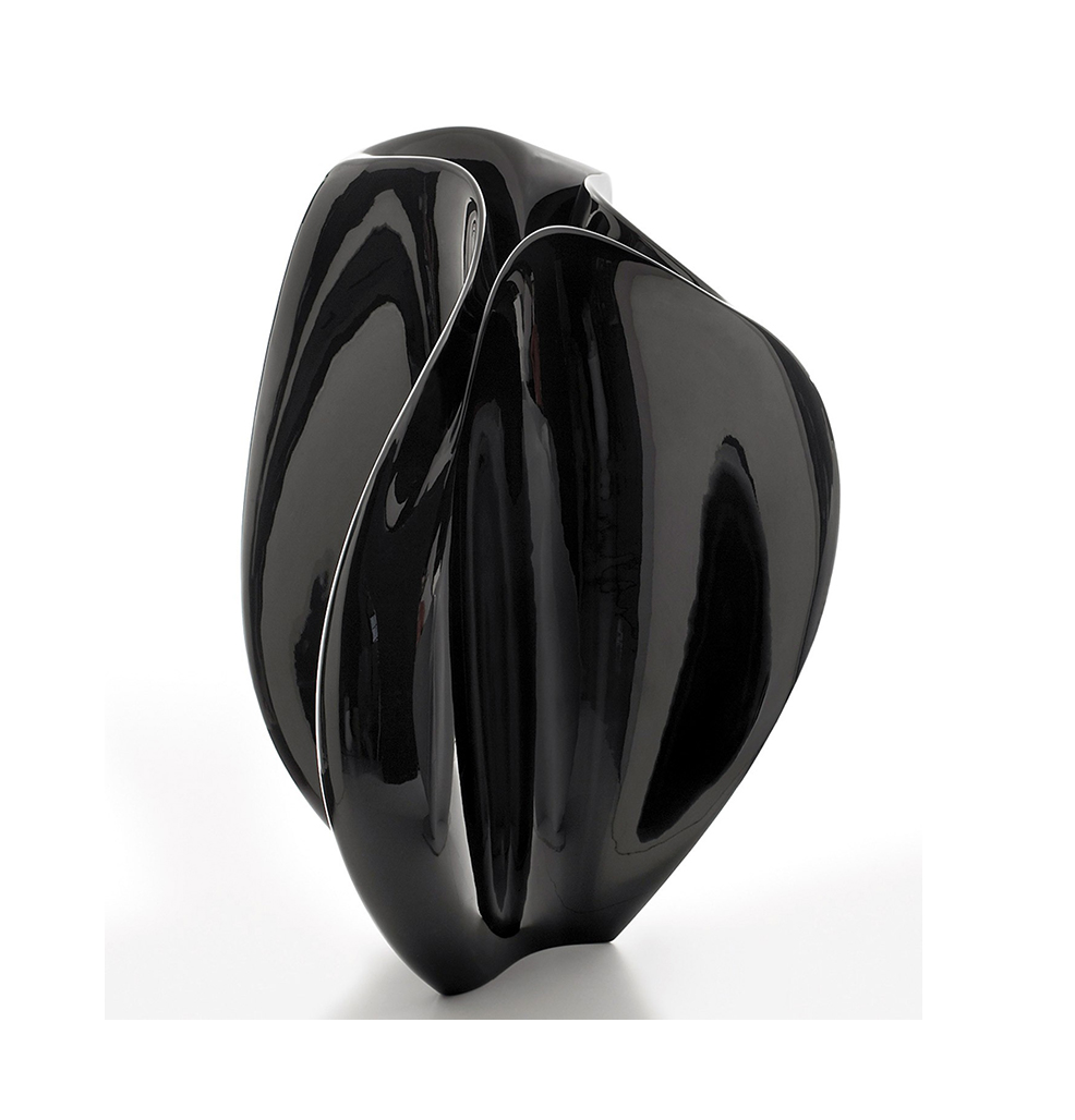 SERRALUNGA vase FLOW-M (Noir brillant - LLDPE)