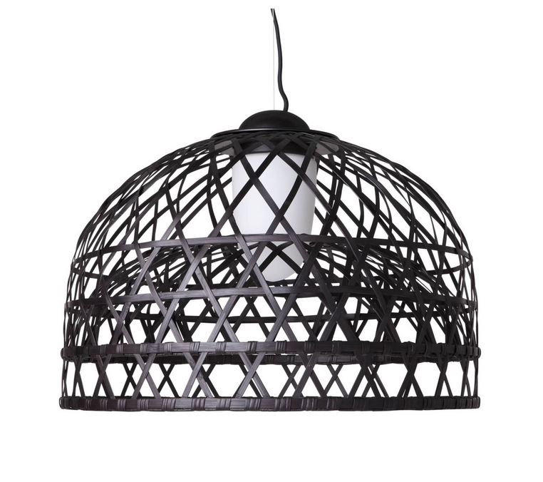 MOOOI lampe à suspension EMPEROR M (Noir - Canne de bamboo et structure en aluminium)