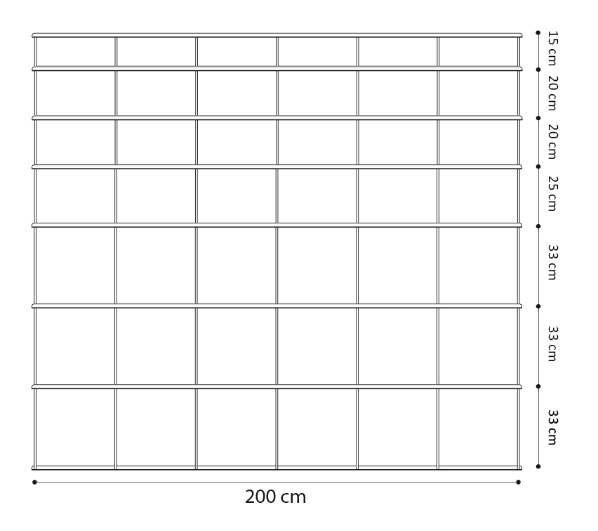 KRIPTONITE bibliothèque murale KROSSING_2 BLANC 200 x 179 cm