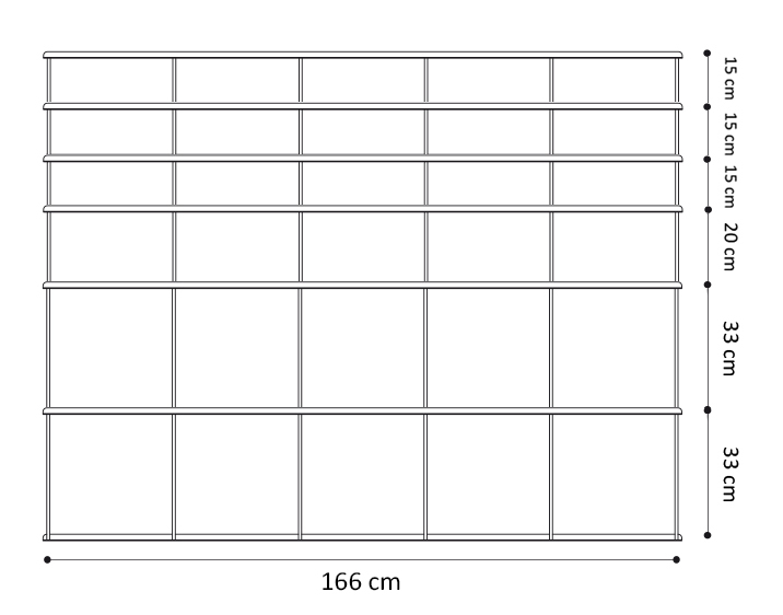 KRIPTONITE bibliothèque murale KROSSING_2 BLANC 166 x 131 cm