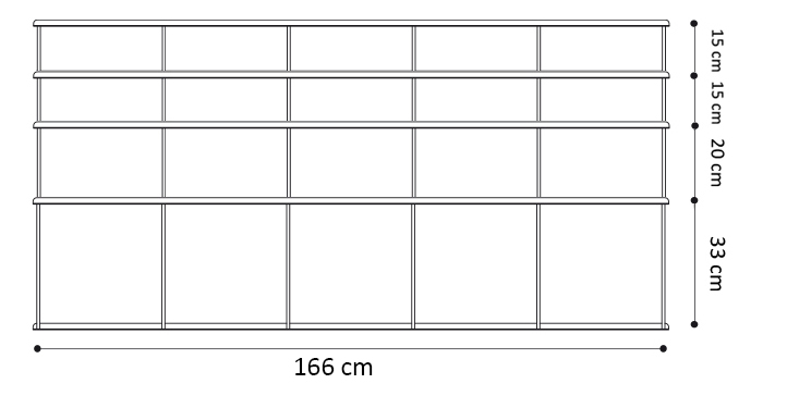 KRIPTONITE bibliothèque murale KROSSING_2 BLANC 166 x 83 cm