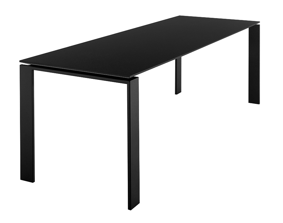 KARTELL table FOUR 223x79xH72 cm (Plateau noir - Pieds noirs - Plateau en laminé anti-rayures et pie