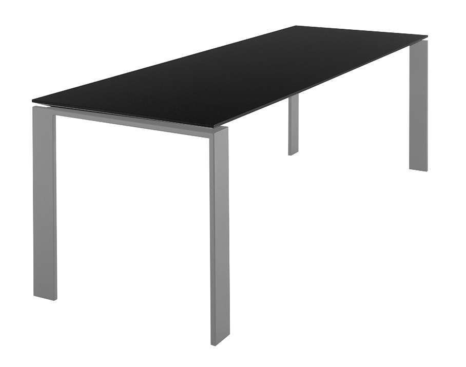 KARTELL table FOUR 223x79xH72 cm (Plateau noir - Peids en aluminium - Plateau en laminé anti-rayures