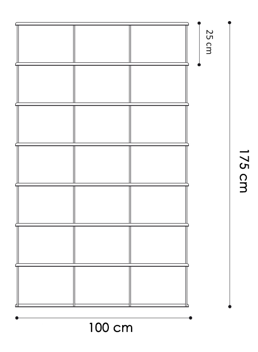 KRIPTONITE bibliothèque murale KROSSING_2 BLANC 100 x 175 cm