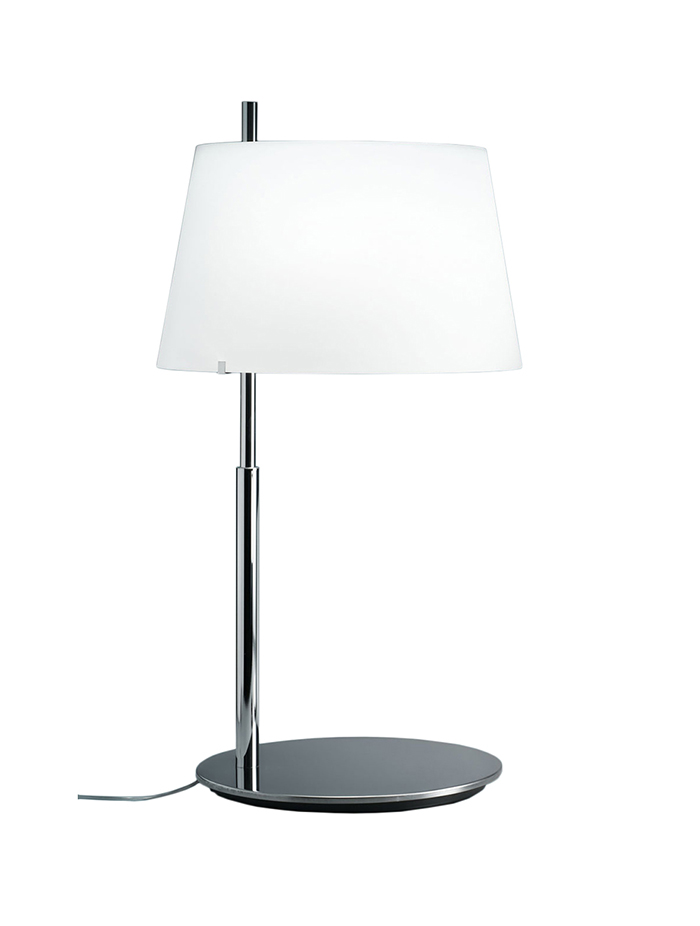 FONTANA ARTE lampe de table PASSION (Ø 31 x 60 cm - verre blanc souflé structure en laiton chromé)