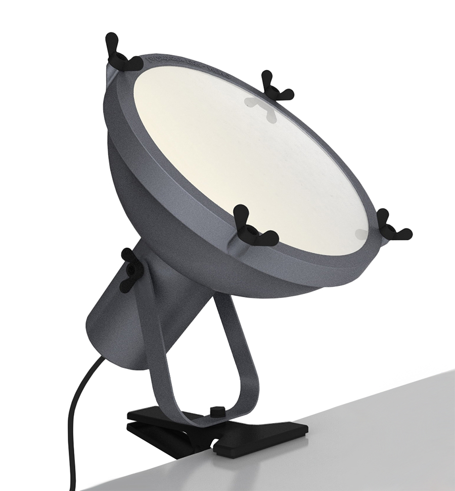 NEMO lampe avec une pince PROJECTEUR 165 (Anthracite / Bleu foncé - aluminium et verre)