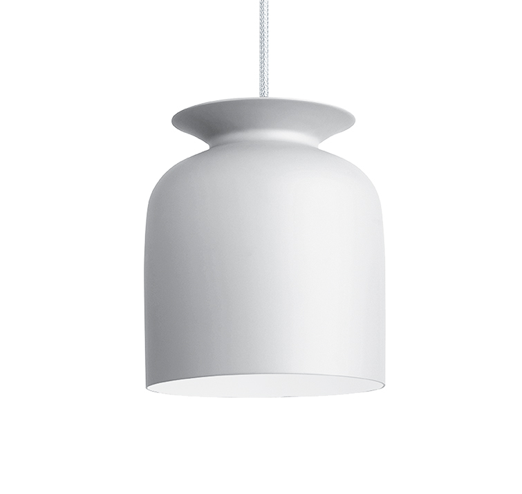 GUBI lampe à suspension RONDE Ø20 cm (Blanc - Aluminium)