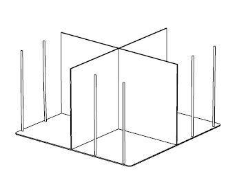 KRIPTONITE bibliothèque verticale KROSSING ROTANTE 50x50 cm (Elément supplémentaire blanc - Métal)