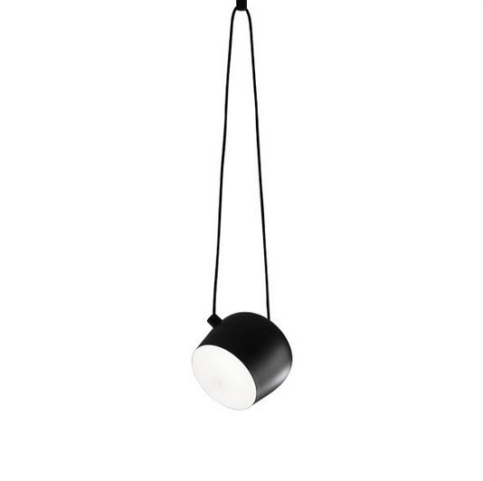 FLOS lampe à suspension AIM (Noir - aluminium / polycarbonate)