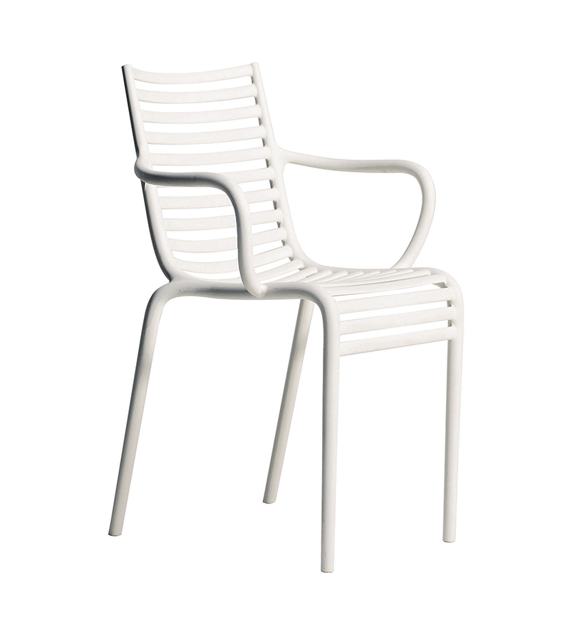 DRIADE set de 4 chaises avec accoudoirs PIP-E (Blanc - Polypropylène)