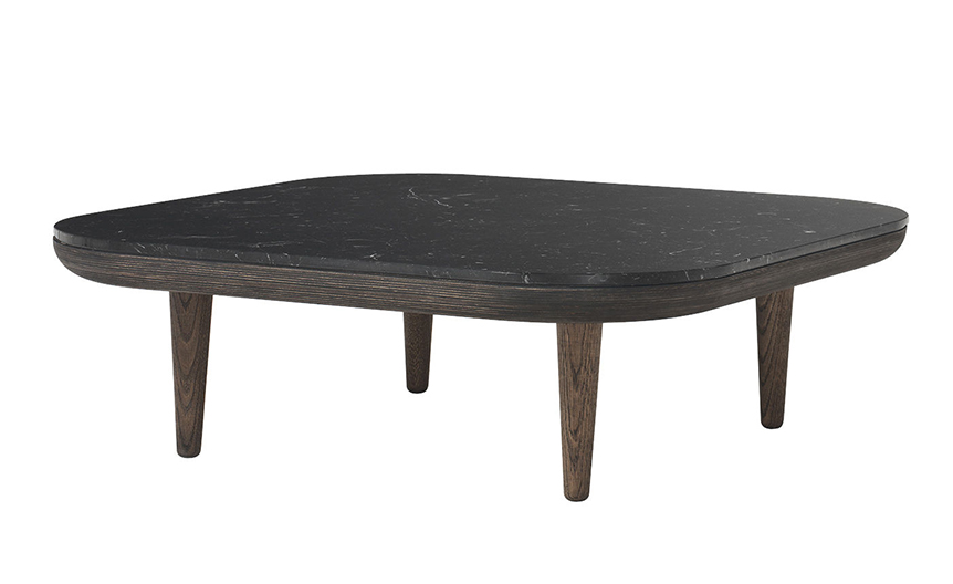 AND TRADITION table basse FLY SC4 (Fumé / Noir Marquina - Chêne massif huilé / Marbre)