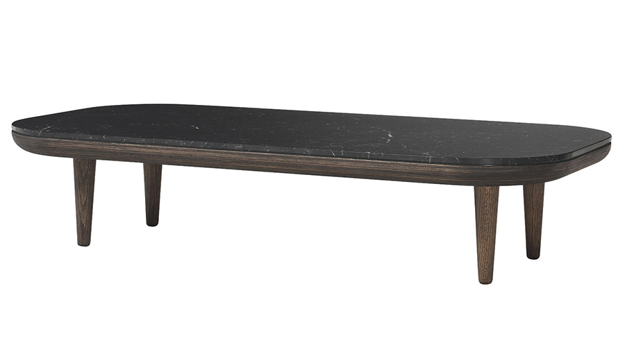 AND TRADITION table basse FLY SC5 (Fumé / Noir Marquina - Chêne massif huilé / Marbre)