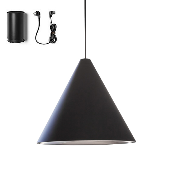FLOS lampe à suspension STRING LIGHT CÔNE 12 mètres avec FLOOR SWITCH NOIR