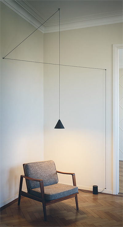 FLOS pendant lamp STRING LIGHT CONE 12 meters with FLOOR SWITCH WHITE