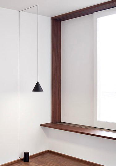 FLOS pendant lamp STRING LIGHT CONE 12 meters with FLOOR SWITCH WHITE