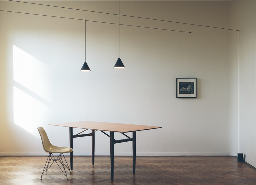 FLOS pendant lamp STRING LIGHT CONE 12 meters with FLOOR SWITCH WHITE