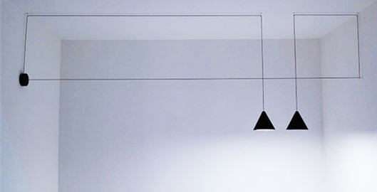 FLOS pendant lamp STRING LIGHT CONE 22 meters with wallrose BLACK