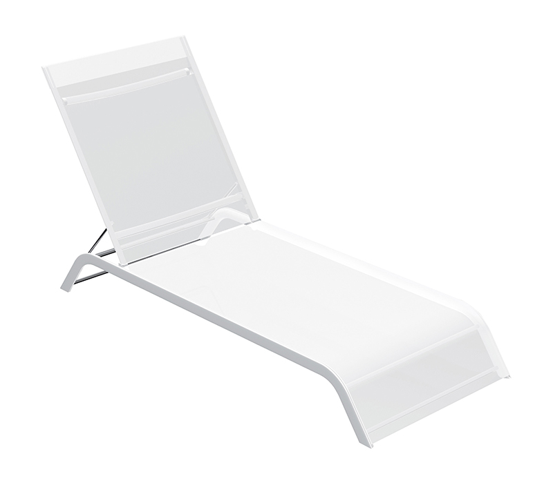 SERRALUNGA set de 2 bains de soleil LAZY (Blanc - Aluminium verni / Batyline®)