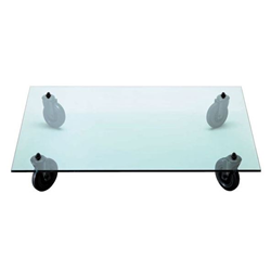 FONTANA ARTE rectangular coffee table with wheels TAVOLO CON RUOTE