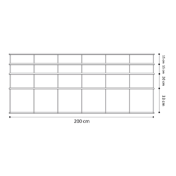 KRIPTONITE bibliothèque murale KROSSING ALUMINIUM 200 x 83 cm