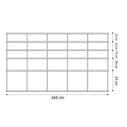 KRIPTONITE bibliothèque murale KROSSING ALUMINIUM 166 x 98 cm