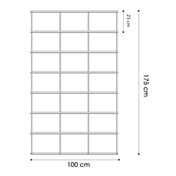 KRIPTONITE bibliothèque murale KROSSING ALUMINIUM 100 x 175 cm