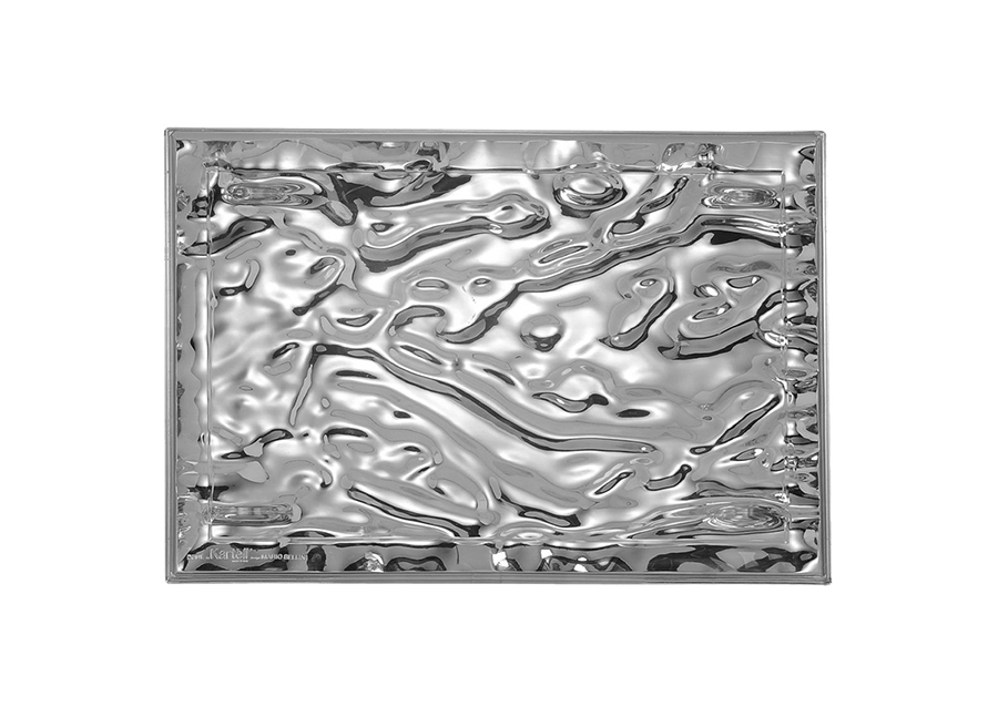 KARTELL plateau DUNE MÉTALLISÉS PRECIOUS COLLECTION (46 x 32 cm Chromé - PMMA métallisé)