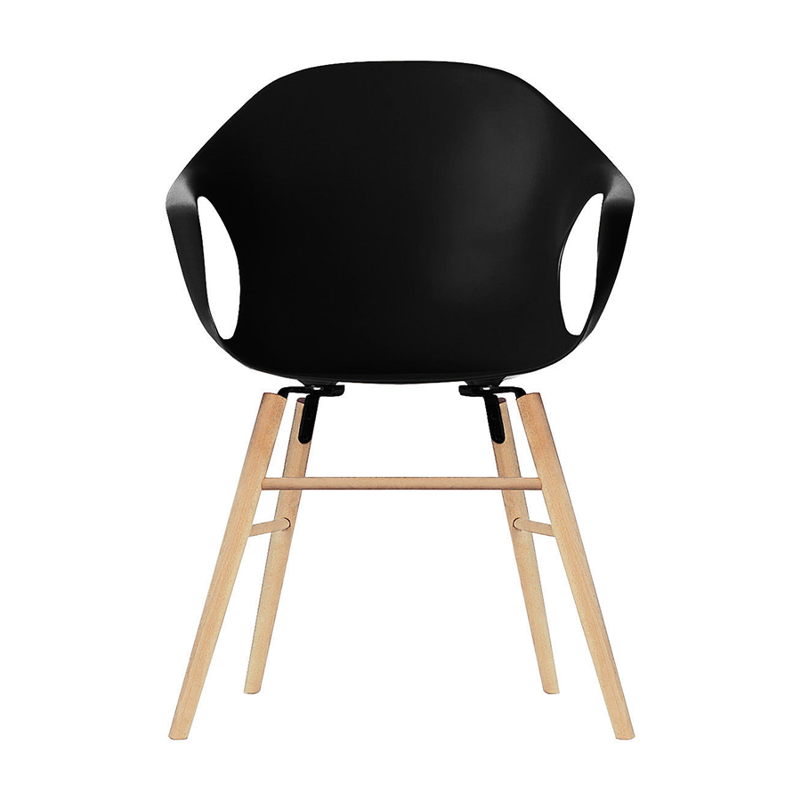 KRISTALIA fauteuil sur piètement bois ELEPHANT (Noir - bois de Hêtre et polyuréthane)