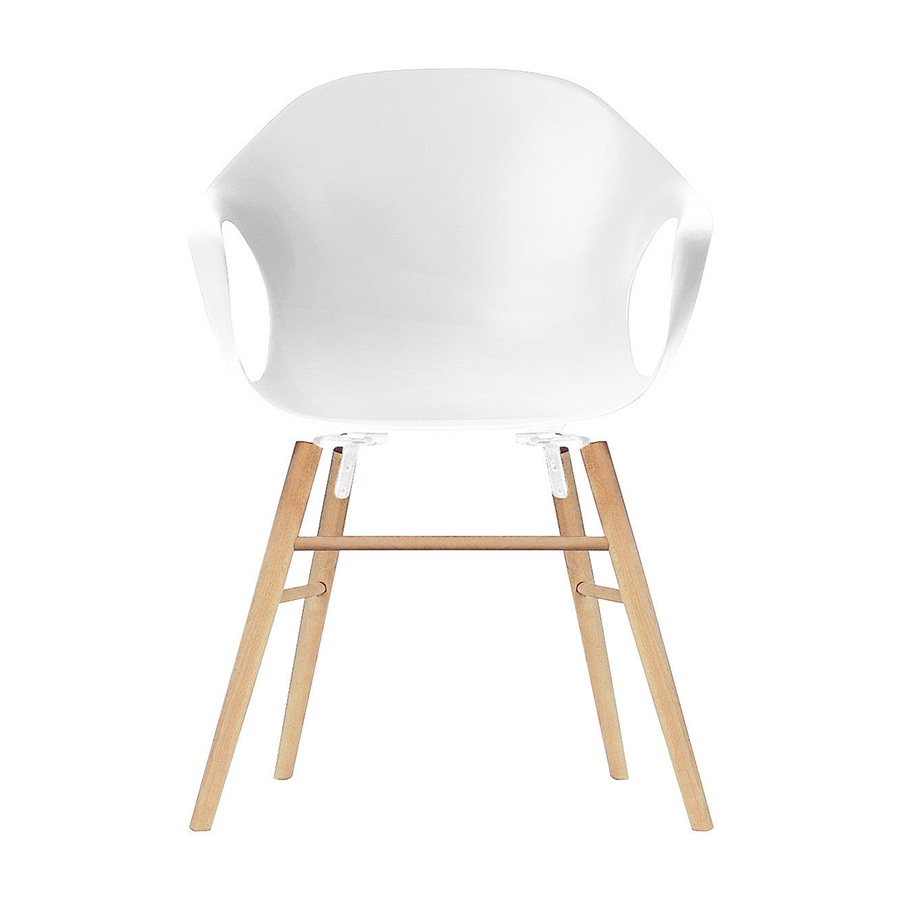 KRISTALIA fauteuil sur piètement bois ELEPHANT (Blanc - bois de Hêtre et polyuréthane)