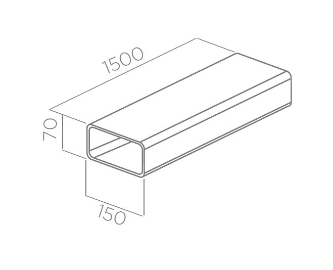ELICA tube rectangulaire 1500 mm 1052B