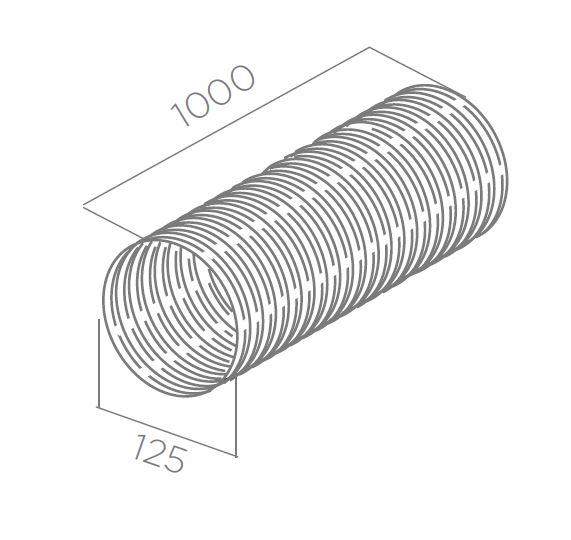 ELICA flexible round tube 125x1000mm 1052N