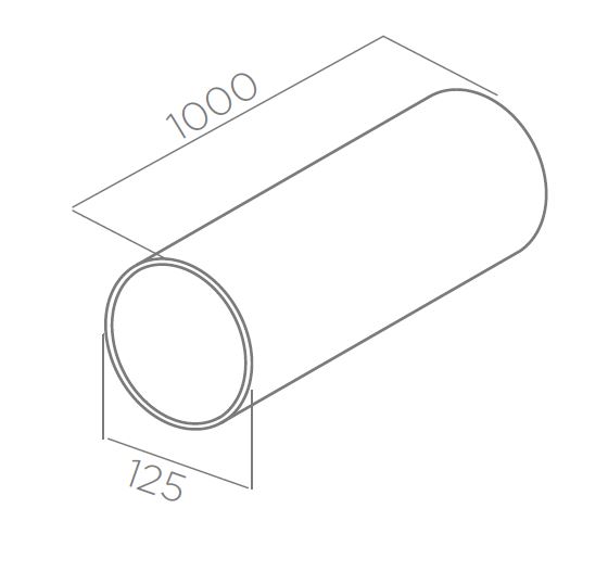 ELICA tube rond rigide 125x1000mm 1052O