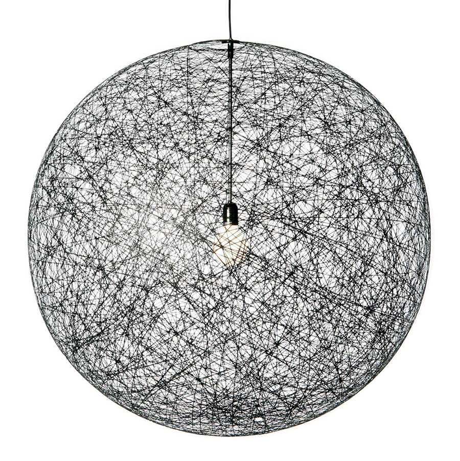 MOOOI lampe à suspension RANDOM LIGHT II LED (Ø 105 cm noir, câble 10 mètres - Fibre de verre)