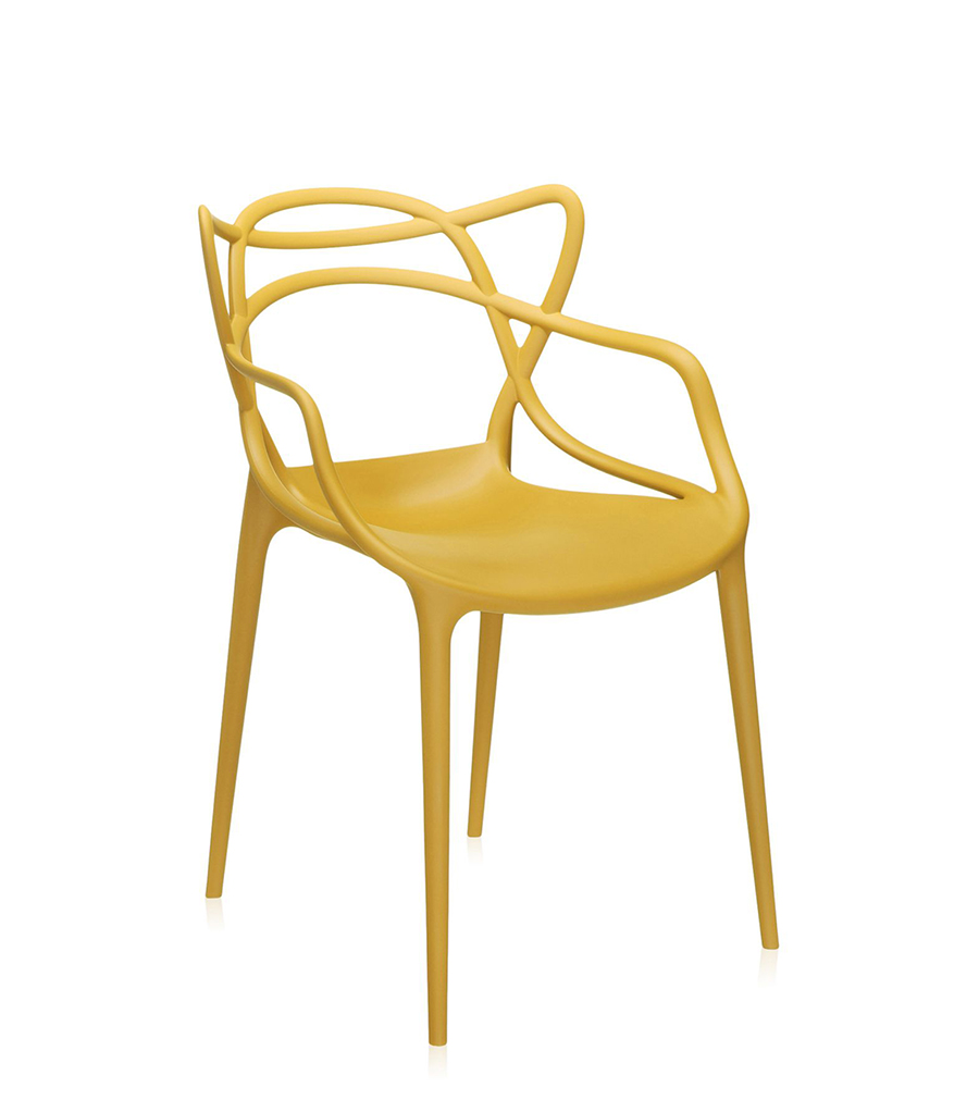 KARTELL set de 2 chaises MASTERS (Moutarde - Technopolymère thermoplastique recyclé soft touch)