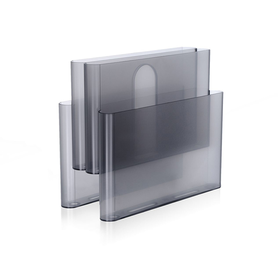 KARTELL porte-revues GIOTTO STOPPINO MAGAZINE RACK (Fumé - PMMA anti-choque coloré en masse ou verni