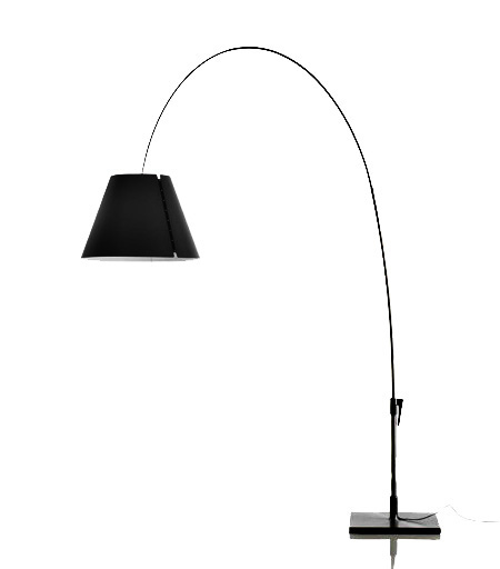 LUCEPLAN lampadaire LADY COSTANZA D13E i. (Tige Noire / Abat-jour Noir - aluminium et polycarbonate)