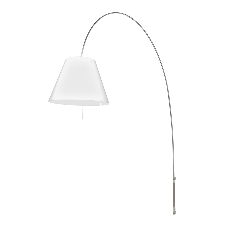 LUCEPLAN lampe murale applique LADY COSTANZA D13Ea i. (Tige aluminium / Abat-jour Blanc - aluminium 